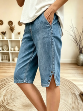 Vintage Plain Natural Printing Straight Pants Shorts