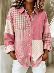Women's Cotton Printed Corduroy Style Casual Shirt