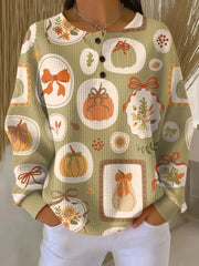 Women Autumn Bows And Pumpkins Sweatshirt