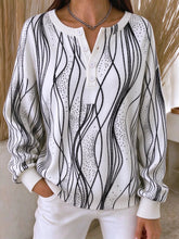 Casual Abstract Henley Collar Long Sleeve Sweatshirt