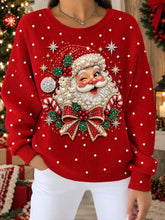 Casual Santa Claus Crew Neck Long Sleeve Sweatshirt