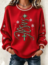 Casual Christmas Crew Neck Long Sleeve Sweatshirt