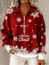 Vintage Christmas Shawl Collar Long Sleeve Sweatshirt