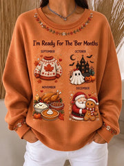 Casual Christmas Crew Neck Long Sleeve Sweatshirt