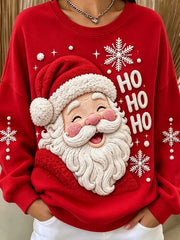 Casual Santa Claus Crew Neck Long Sleeve Sweatshirt