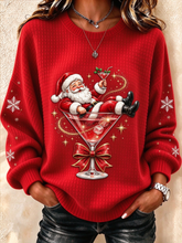 Casual Santa Claus Crew Neck Long Sleeve Sweatshirt