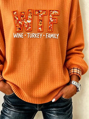 Casual Plaid Crew Neck Long Sleeve Sweatshirt