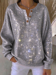 Vintage Abstract Henley Collar Long Sleeve Sweatshirt