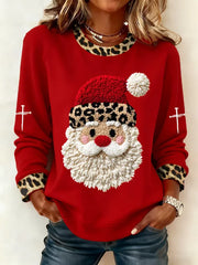 Casual Santa Claus Crew Neck Long Sleeve Sweatshirt