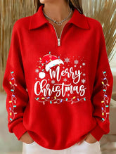 Casual Simple Text Letters Mock Neck Long Sleeve Sweatshirt