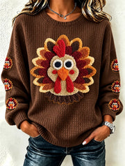 Casual Simple Regular Fit Henley Collar Turkey Sweatshirt