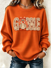 Turkey Printing Casual Crew Neck Sweatshirt