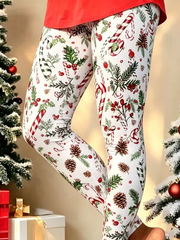 Casual Christmas Printing Daily Leggings