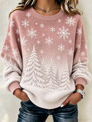 Henley Collar Printing Casual Ombre Sweatshirt