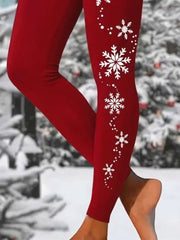 Women Christmas Casual All Season Printing Long Leggings