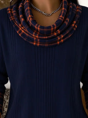 Women Plaid Casual Long Sleeve Comfy Vintage Sweater