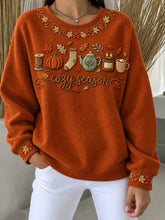 Casual Maple Leaf Crew Neck Long Sleeve Sweatshirt