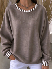 Casual Striped Crew Neck Long Sleeve Sweatshirt