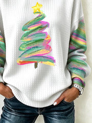 Casual Christmas Crew Neck Long Sleeve Sweatshirt