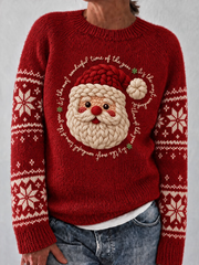 Women Casual Christmas Santa Print Sweater