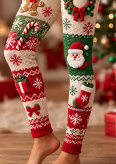 Women Santa Claus Vintage All Season Long Leggings