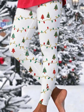 Women Christmas Casual All Season Printing Long Leggings