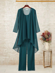 Blue Plain Three Piece Set