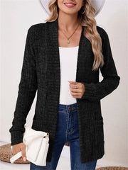 Vintage Plain Long Sleeve Comfy Knit Cardigan