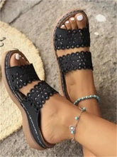 Vintage Plain Slip On Flat Heel Slide Sandals