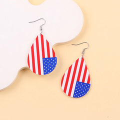 American Flag Teardrop Acrylic Dangle Earrings