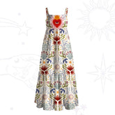 Sacred Flame Heart Wide Straps Maxi Dress