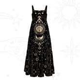 Lunar Eclipse Wide Strap Flowy Maxi Dress