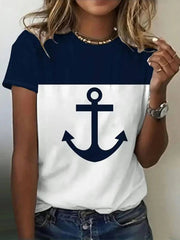 Vintage Casual Round Neck Short Sleeves Comfy T-shirt