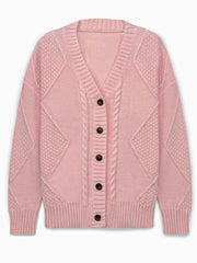 Casual Plain Warm Knitted Cardigan