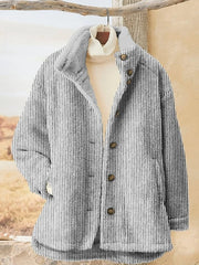 Casual Striped Thicken Warm Comfy Loose Jacket