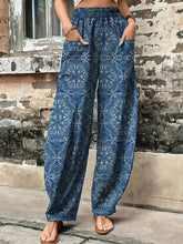 Blue Casual Ethnic Harem Long Pants