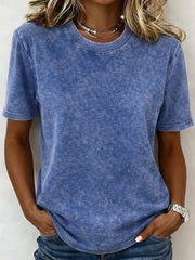 Vintage Casual Round Neck Short Sleeve T-Shirt