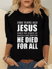 Letter Print Crew Neck Long Sleeves Sweatshirt