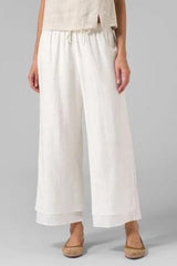 Women's Solid Color Layered Casual Plus Size Pants