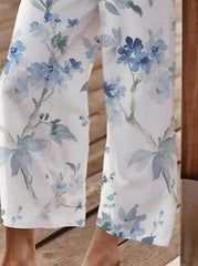 Floral Print with Pockets Loose Pants