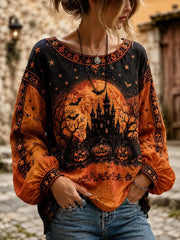 Women's Halloween Print Gothic Top