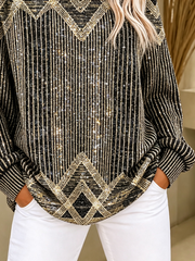 Casual Abstract Crew Neck Long Sleeve Sweatshirt