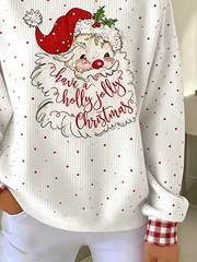 Casual Plaid Crew Neck Long Sleeve Sweatshirt
