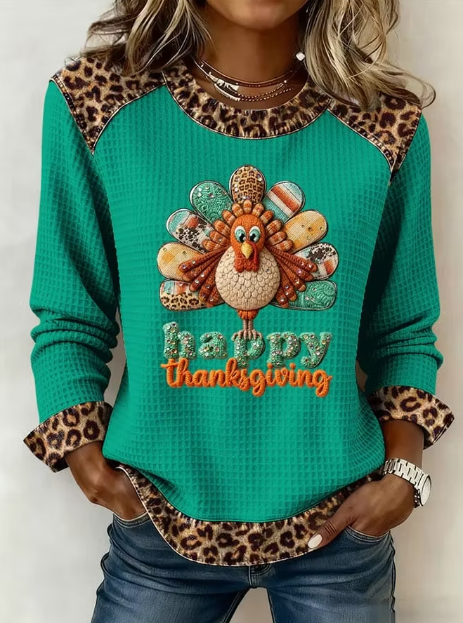Women Casual Thanksgiving Long Sleeve Shirt