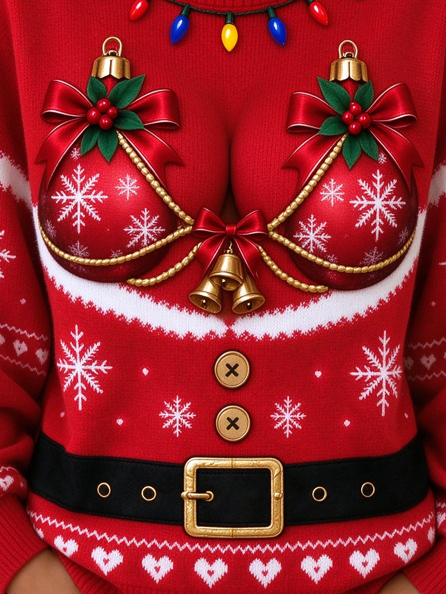Humor Santa Claus Crew Neck Long Sleeve Sweatshirt