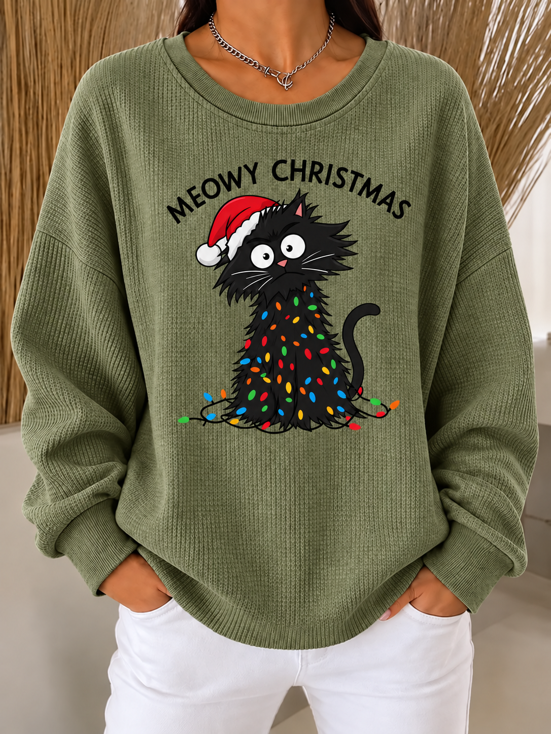 Casual Text Letters Crew Neck Long Sleeve Sweatshirt