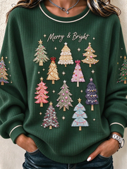 Casual Christmas Crew Neck Long Sleeve Sweatshirt