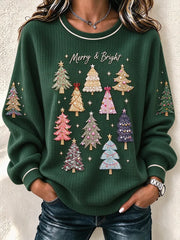 Casual Christmas Crew Neck Long Sleeve Sweatshirt