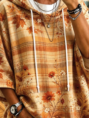 Women Floral Half Sleeve Simple Casual Daily Spring/Fall Hoodie