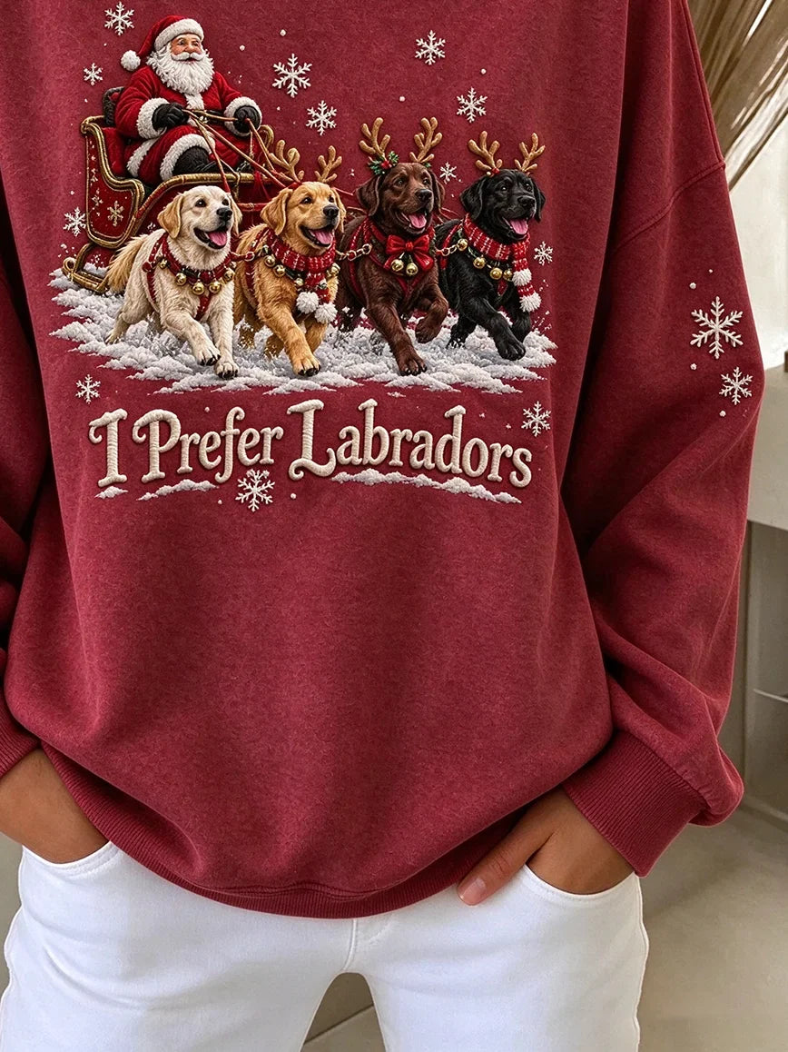 Vintage Santa Claus Crew Neck Long Sleeve Sweatshirt